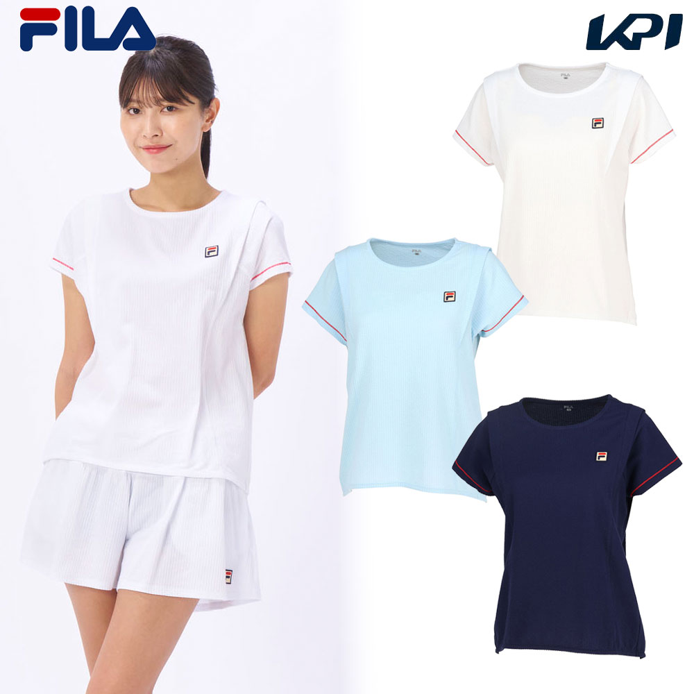 FILA テニスウェア ホワイト レース袖 FILA フィラ テニスウェア レディース ゲームシャツ VL2848