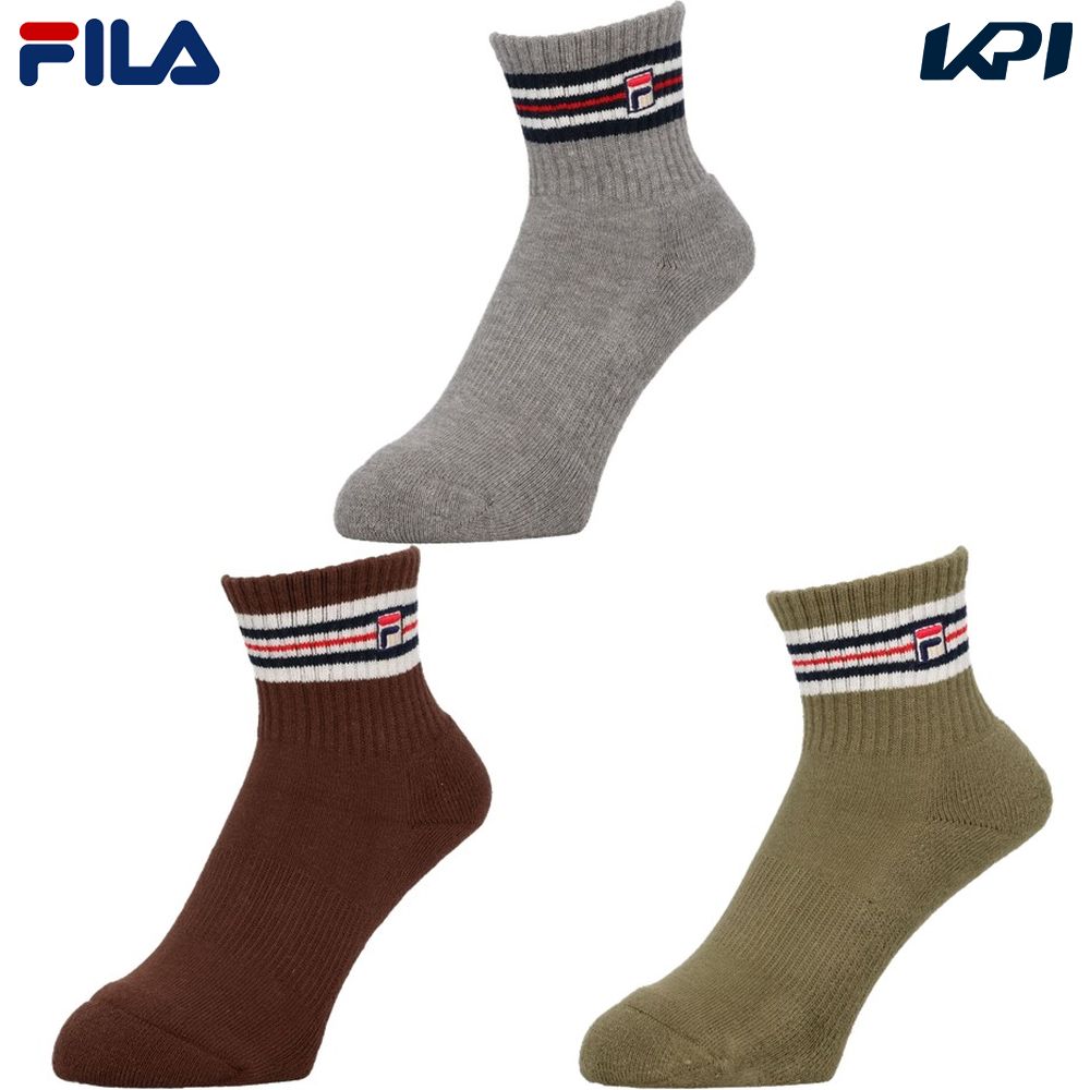 フィラ FILA テニスアクセサリー レディース ライン入リショートソックス VL9287 2023FW