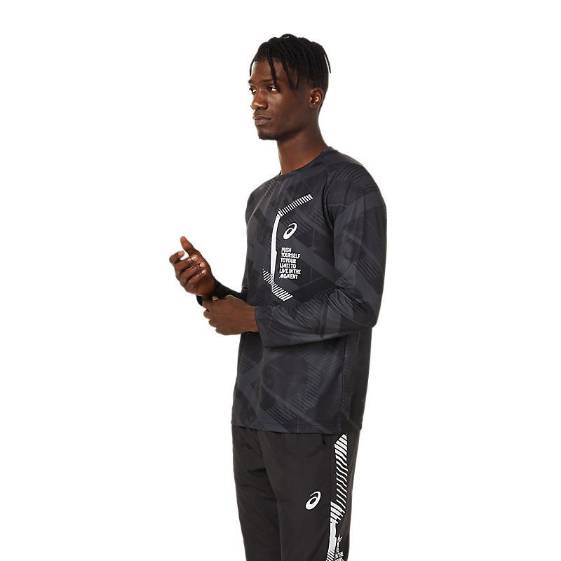 ASICS アシックス メンズ シャツ 長袖 Tシャツ 丸首 ランニング
