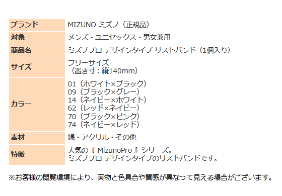 ミズノプロ支給品 リストバンド バラ売り可 野球 ミズノ MIZUNO ミズノプロ リストバンド 両手セット 2個入