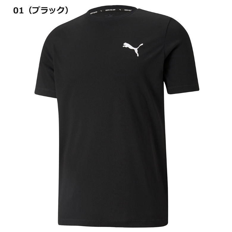 Lサイズ 美品【PUMA】メッシュ加工半袖シャツ　トレーニングシャツ PUMA プーマ 半袖 Tシャツ レディース ACTIVE メッシュ HTR TEE