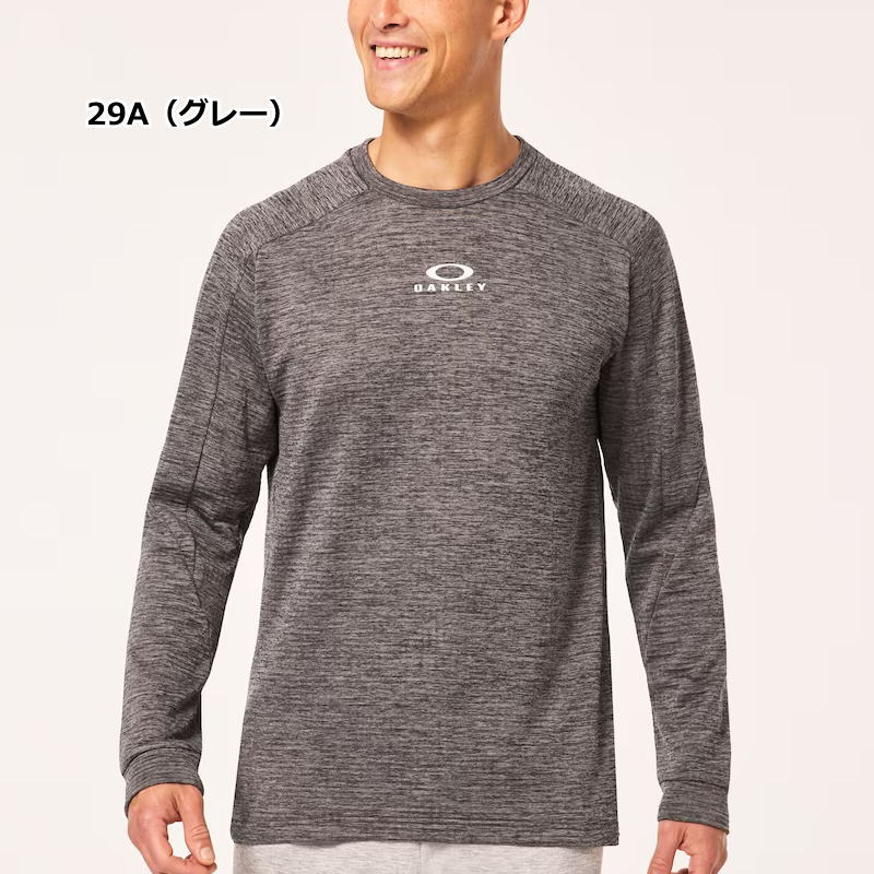 オークリー Tシャツ メンズ トレーニングウェア シャツ 長袖 吸汗速乾 FOA405782 軽量 ランニング ロング スリーブ OAKLEY