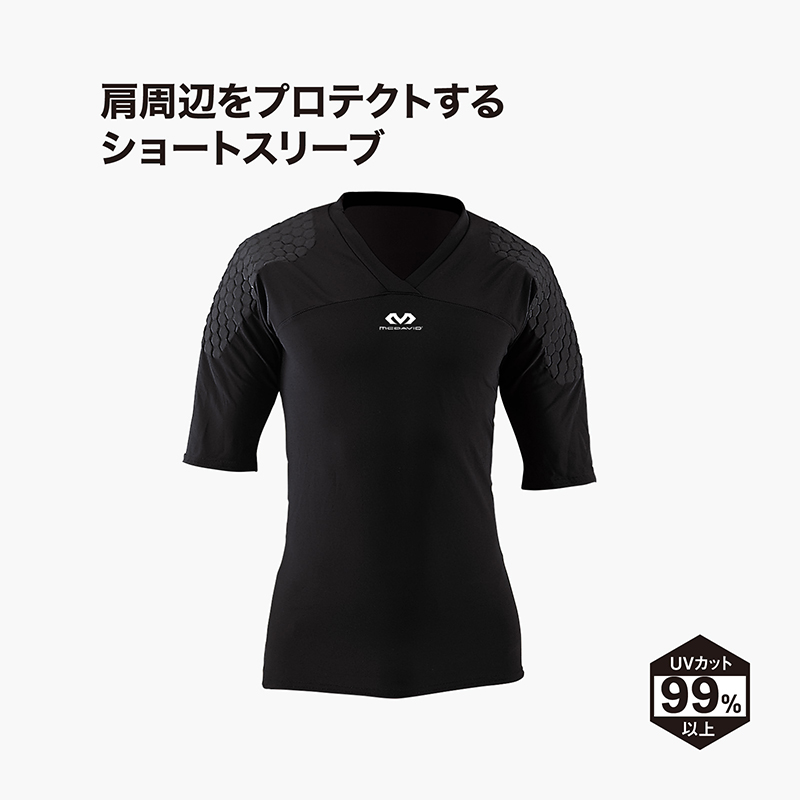 マクダビッド パッド付き長袖シャツ Sサイズ ブラック McDavid（マクダビッド） サッカー インナー HEX ゴールキーパー