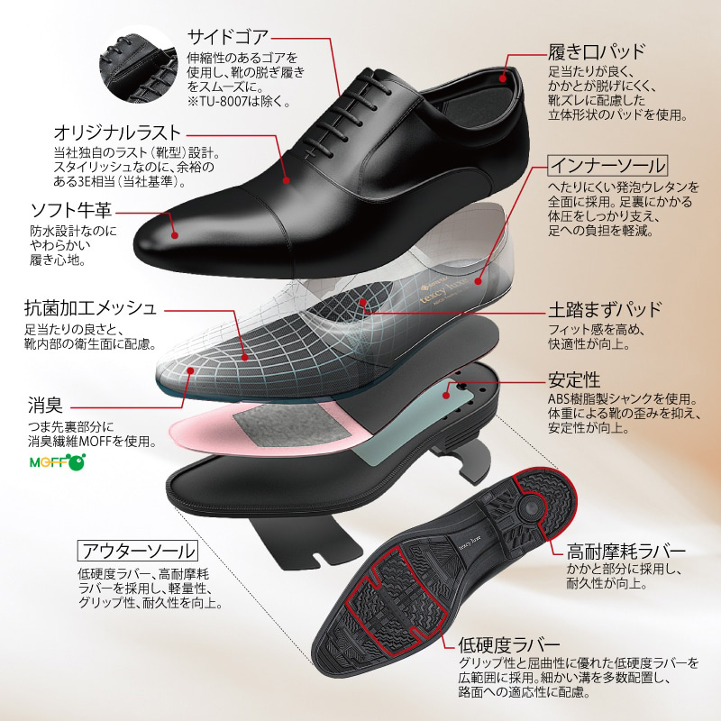 ASICS（アシックス） シューズ メンズ 革靴 TEXCY LUXE テクシー