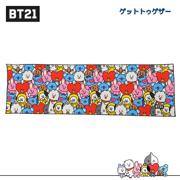 BT21 公式グッズ タオル 接触冷感 冷たい 袋入り 30×100cm かわいい