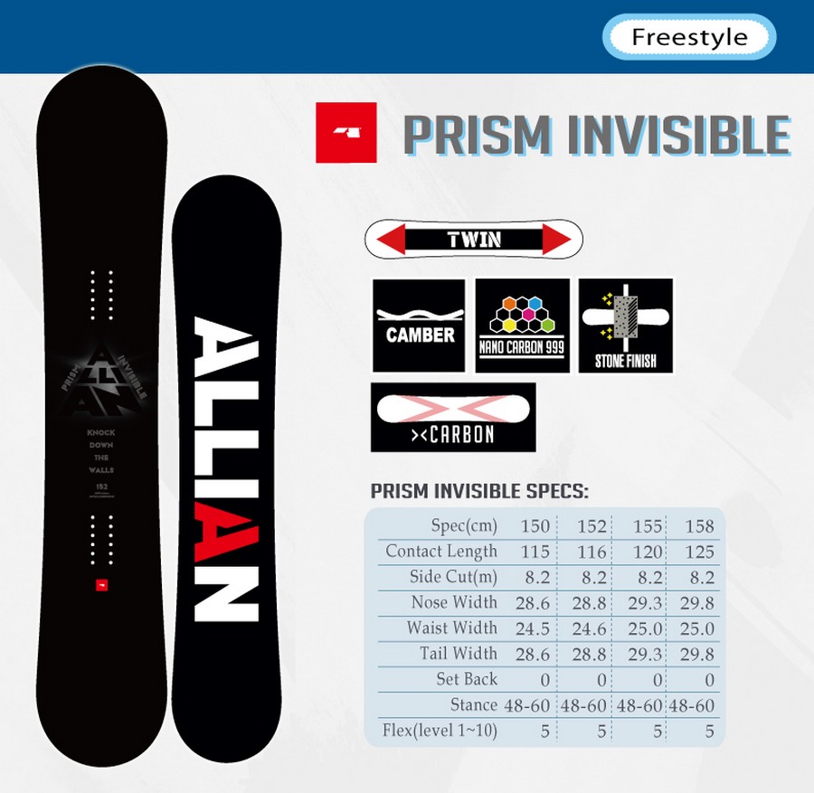 ALLIAN（アライアン） スノーボード 板 PRISM INVISIBLE プリズム