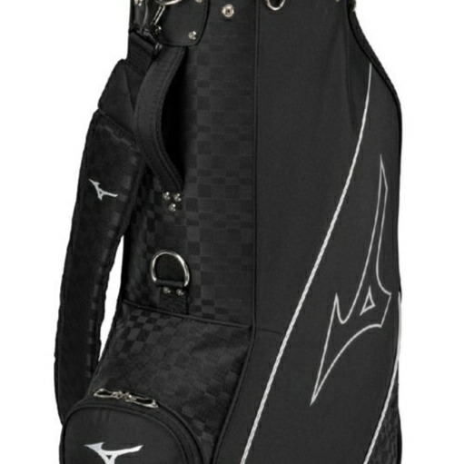 ミズノキャディーバック ミズノ Mizuno 軽量キャディバッグ 黒とグレー 細かいチェック柄