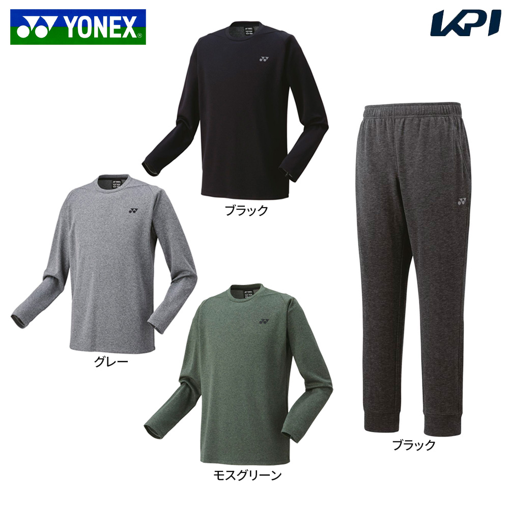 ヨネックス YONEX テニスウェア ユニセックス 「上下セット」ロングスリーブＴシャツ 16666＋パンツ 61047 2023 16666 61047 007 ブラック 2023FW : 16666 61047 007 : sportsshop