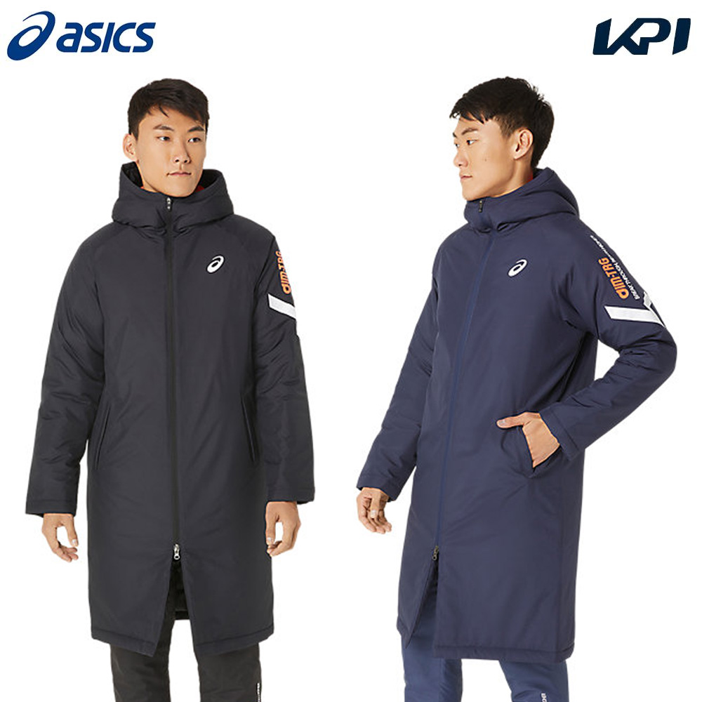 アシックス asics フィットネスウェア メンズ A-I-M WIND BREAKER PATTED ロングコート ベンチコート 2031E277 2023FW