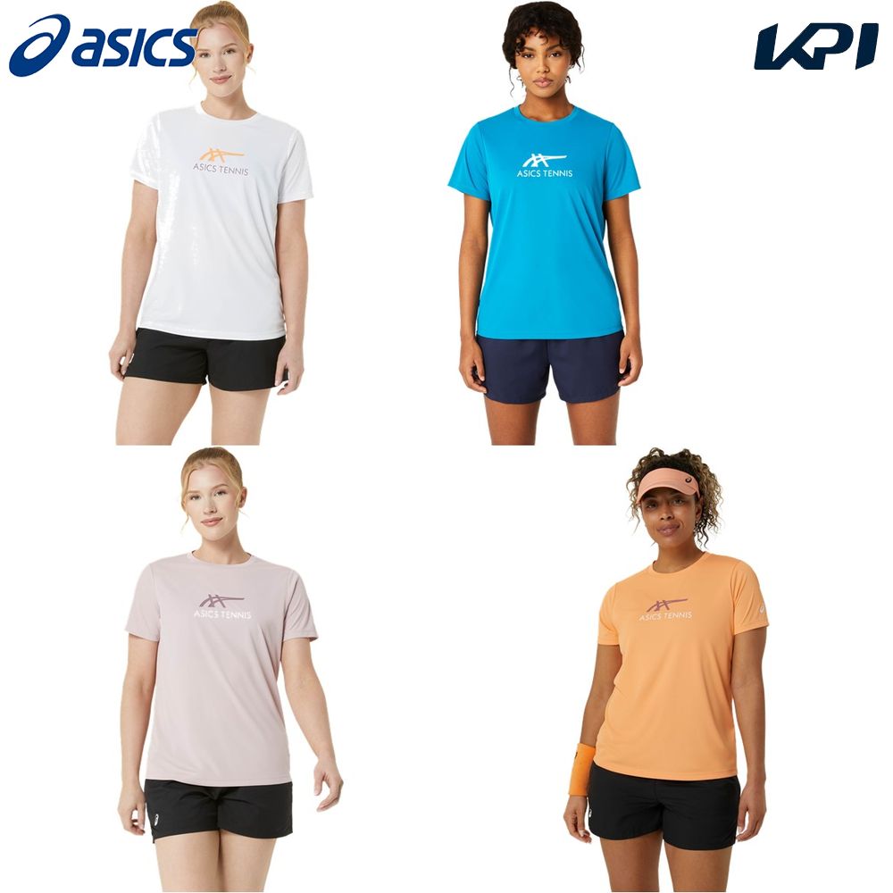 アシックス asics テニスウェア レディース   ウィメンズコートグラフィック半袖シャツ 2042A322 2024FW
