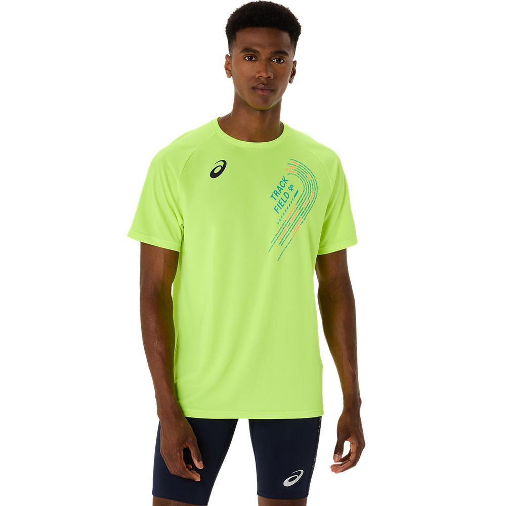 アシックス asics 陸上ウェア メンズ   トラックプラクティスグラフィック半袖シャツ 2091A749-751 2025SS
