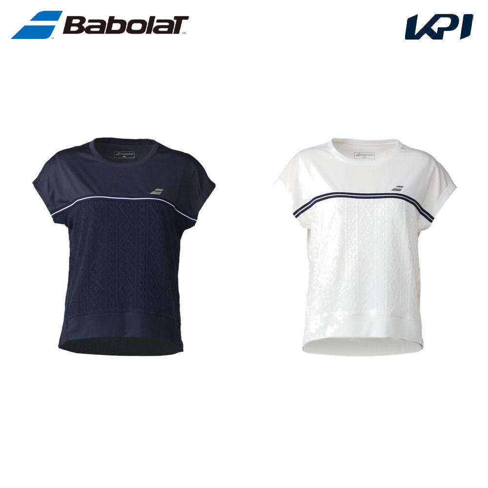 バボラ Babolat テニスウェア レディース   PURE SHORT SLEEVE SHIRT LOOSE FIT ゲームシャツ BWG5326 2025SS
