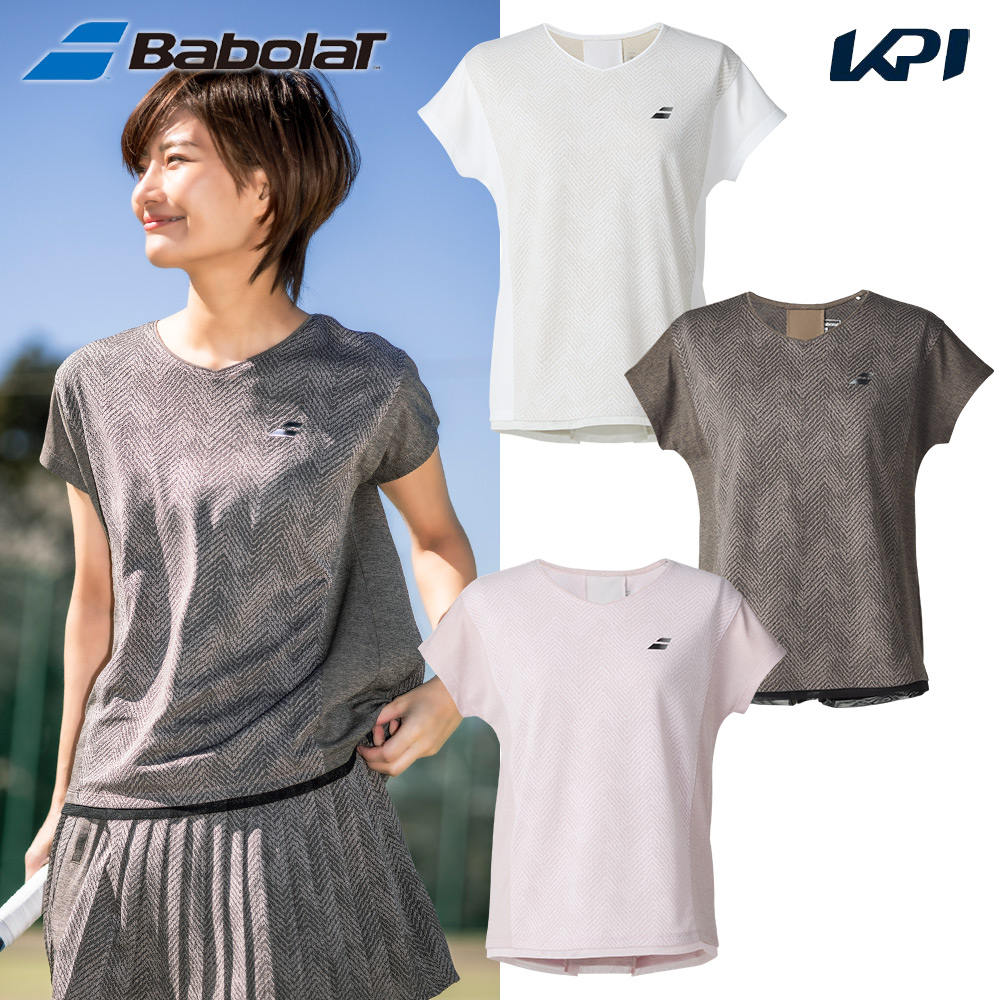 バボラ Babolat テニスウェア レディース   VS SHORT SLEEVE SHIRT ゲームシャツ 半袖シャツ BWG5371 2025FW