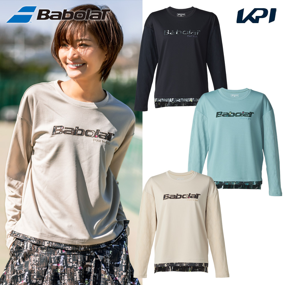 バボラ Babolat テニスウェア レディース   PURE LONG SHORT SLEEVE SHIRT ロングスリーブシャツ 長袖シャツ BWP5573 2025FW