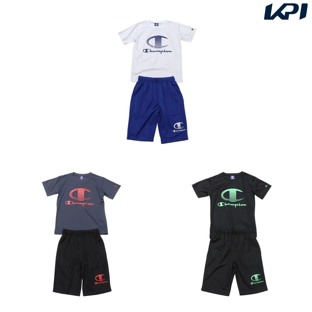 チャンピオン Champion フィットネスウェア ジュニア   T-SHIRT AND SHORTS 半袖Tシャツ &amp; ショーツセット CK-BSW02 2025SS