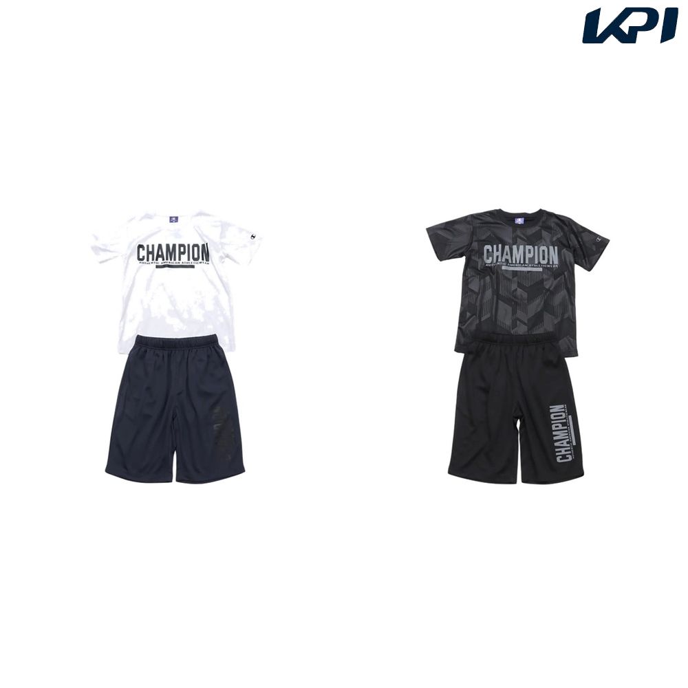 チャンピオン Champion フィットネスウェア ジュニア   T-SHIRT AND SHORTS 半袖Tシャツ &amp; ショーツセット CK-BSW03 2025SS
