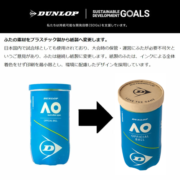 ダンロップ DUNLOP Australian Open オーストラリアンオープン 大会使用球 公式ボール AO 2球入 2個入 1缶 テニスボール DAOBYL2TIN『即日出荷』 | DUNLOP | 03