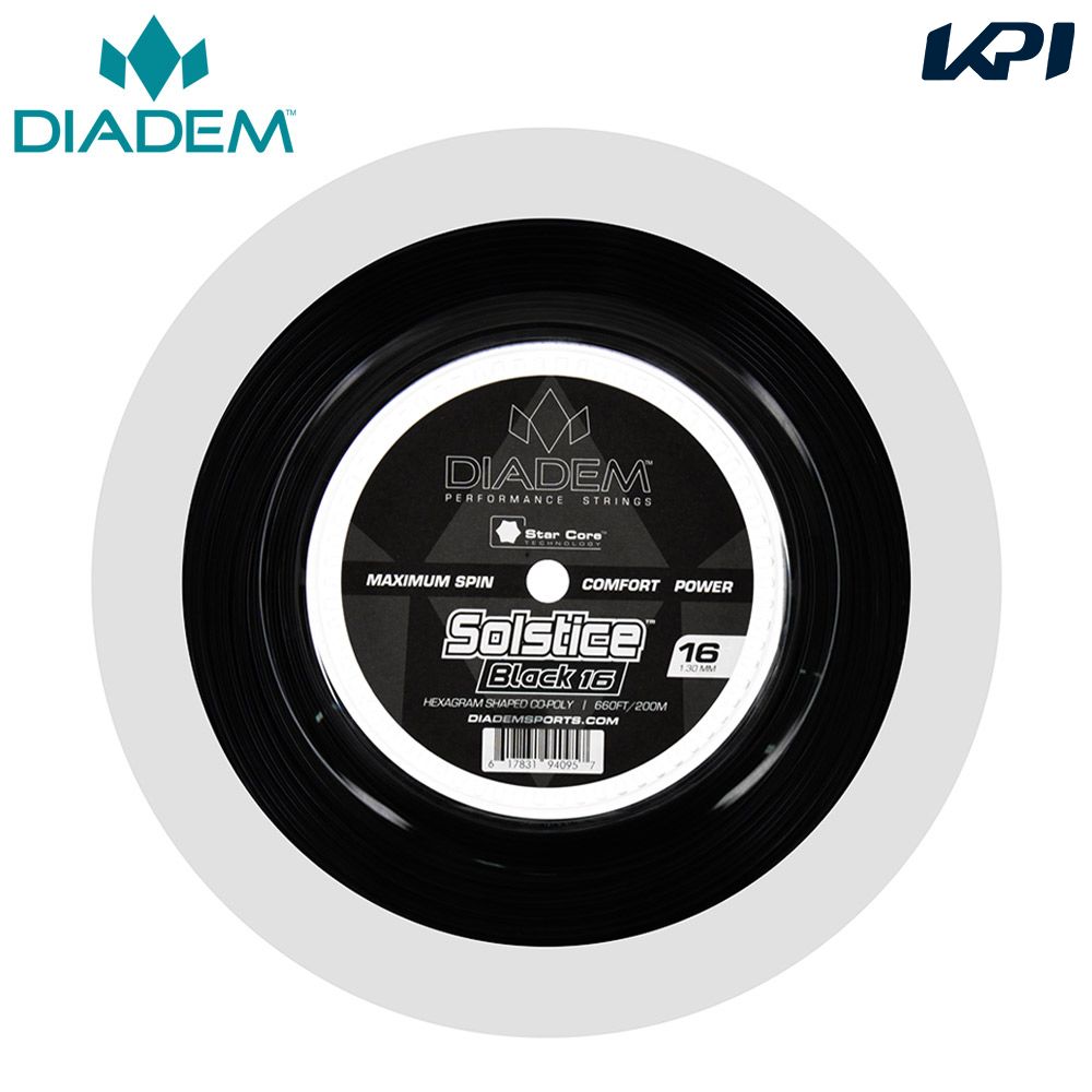 ダイアデム DIADEM 庭球ガット・より糸  Solstice Black ソルティス 黒いこと 16L 200m渦巻形 DIA-TFA017 ガット-硬式テニス