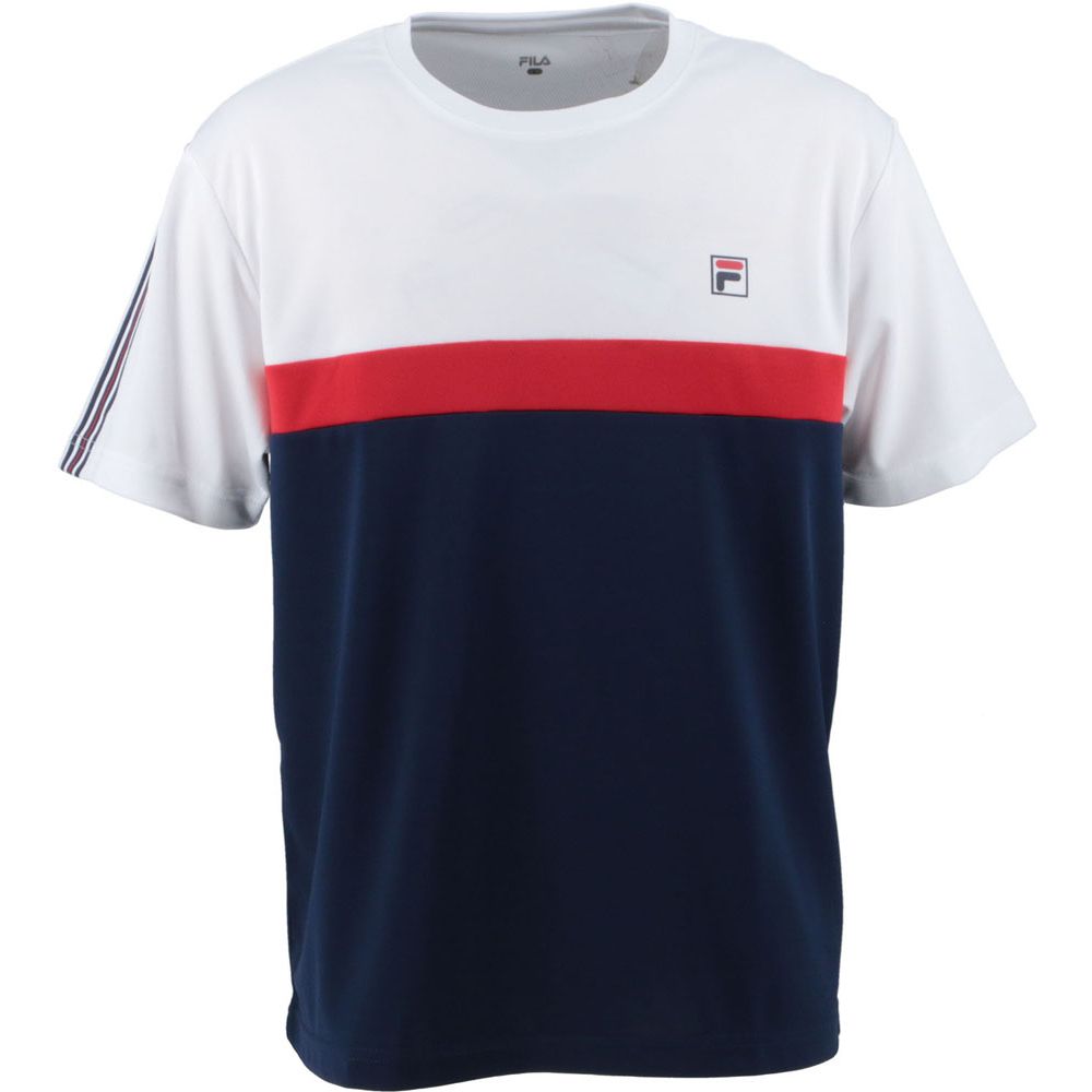 FILA 3点セット【ゲームシャツ、スコート、バイザー】XL FILA（フィラ） テニスウェア メンズ ゲームシャツ VM7015 2023SS