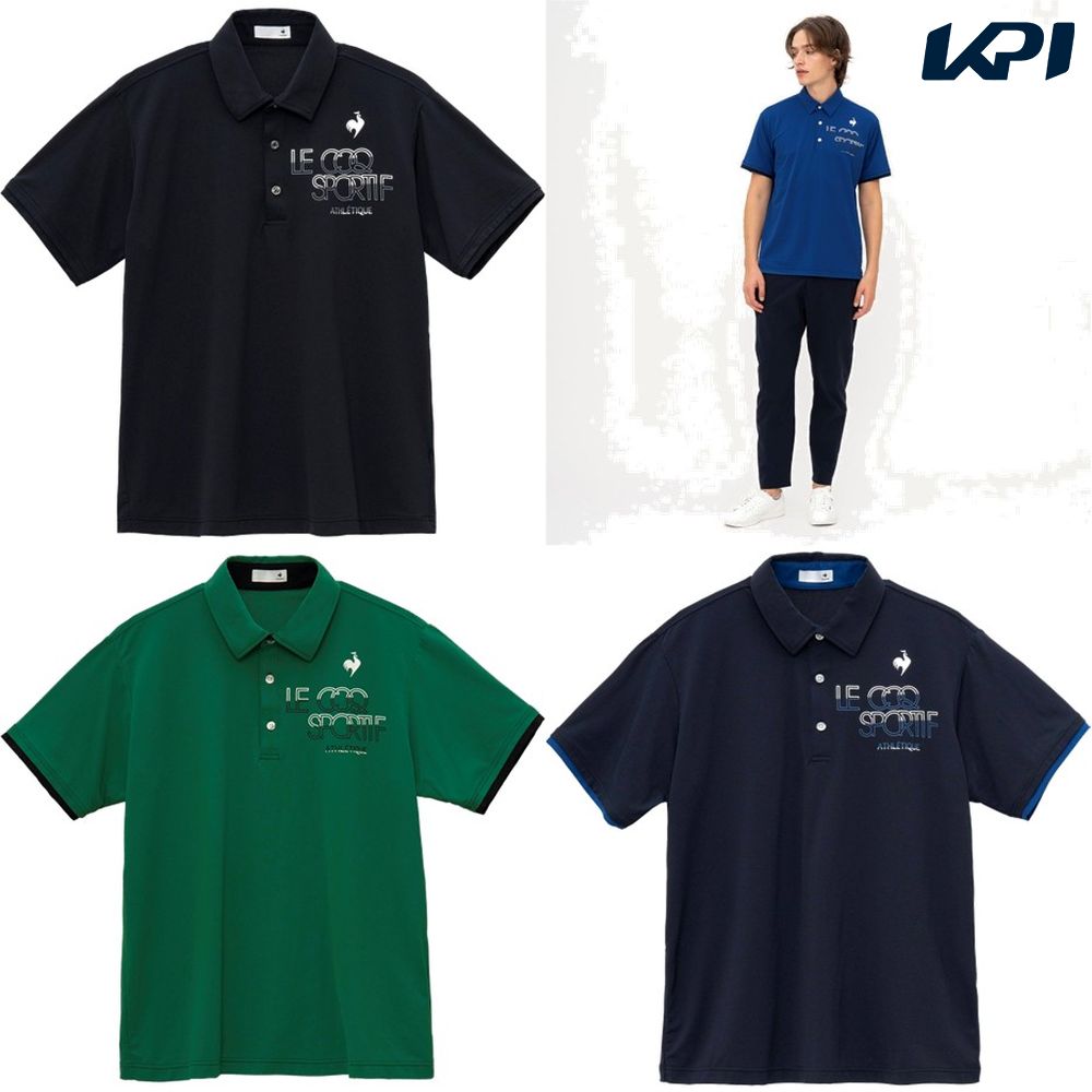 ルコック le coq sportif フィットネスウェア メンズ   接触冷感グラフィック襟付きシャツ LT5SHS42M 2025SS