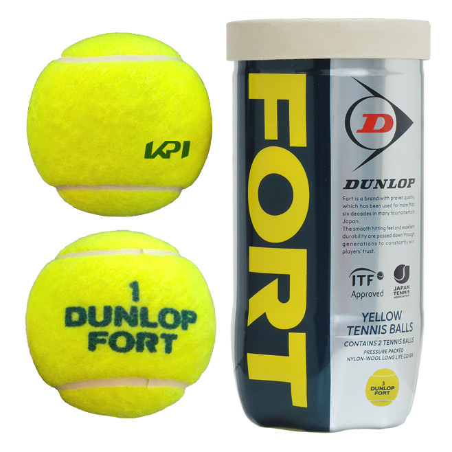 「KPIオリジナルモデル」「新パッケージ」DUNLOP ダンロップ 「FORT フォート [2個入]1箱 30缶/60球 KPIロゴ」テニスボール 「KPI限定」『即日出荷』_1