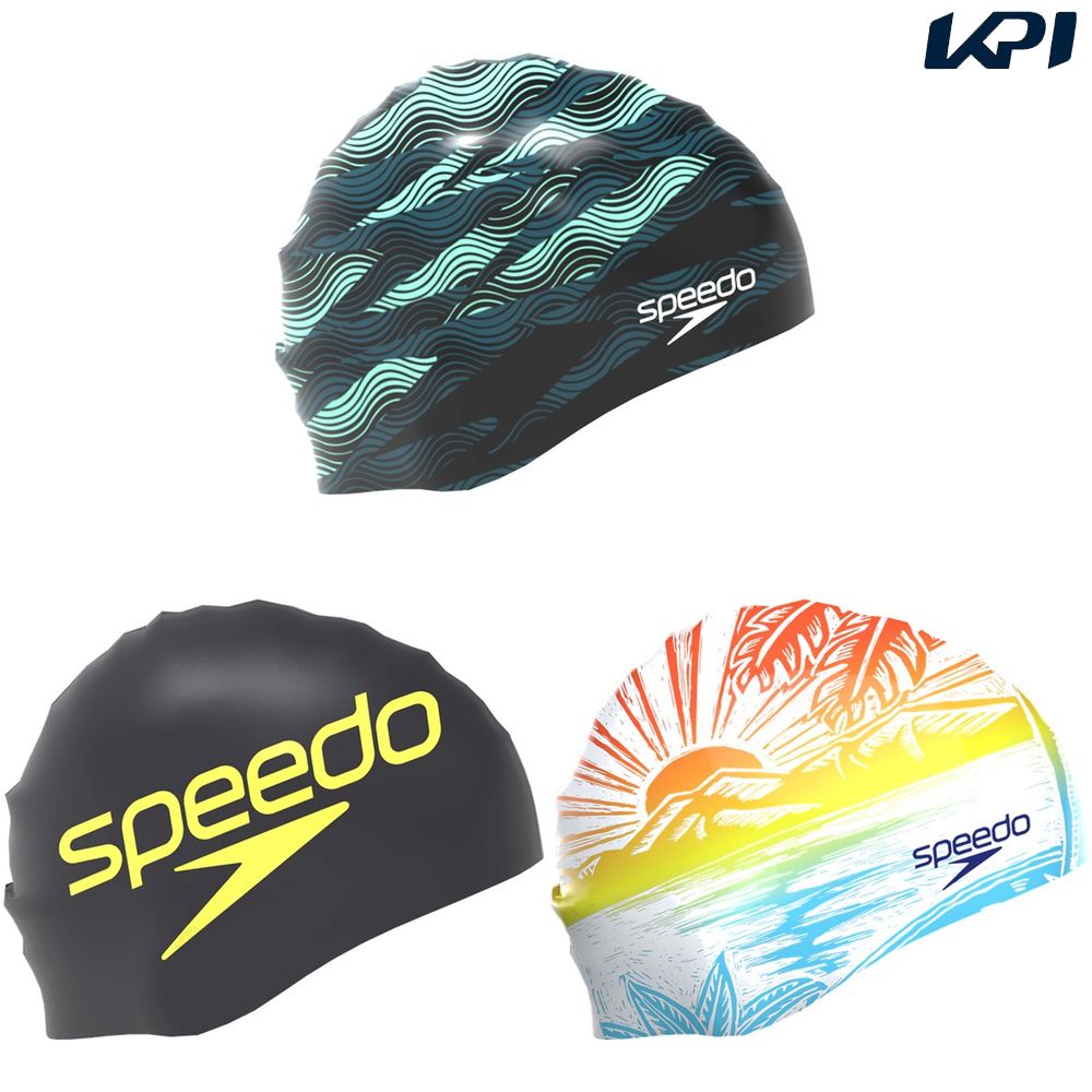 スピード Speedo 水泳アクセサリー ユニセックス   プリントシリコーンキャップ SE12515