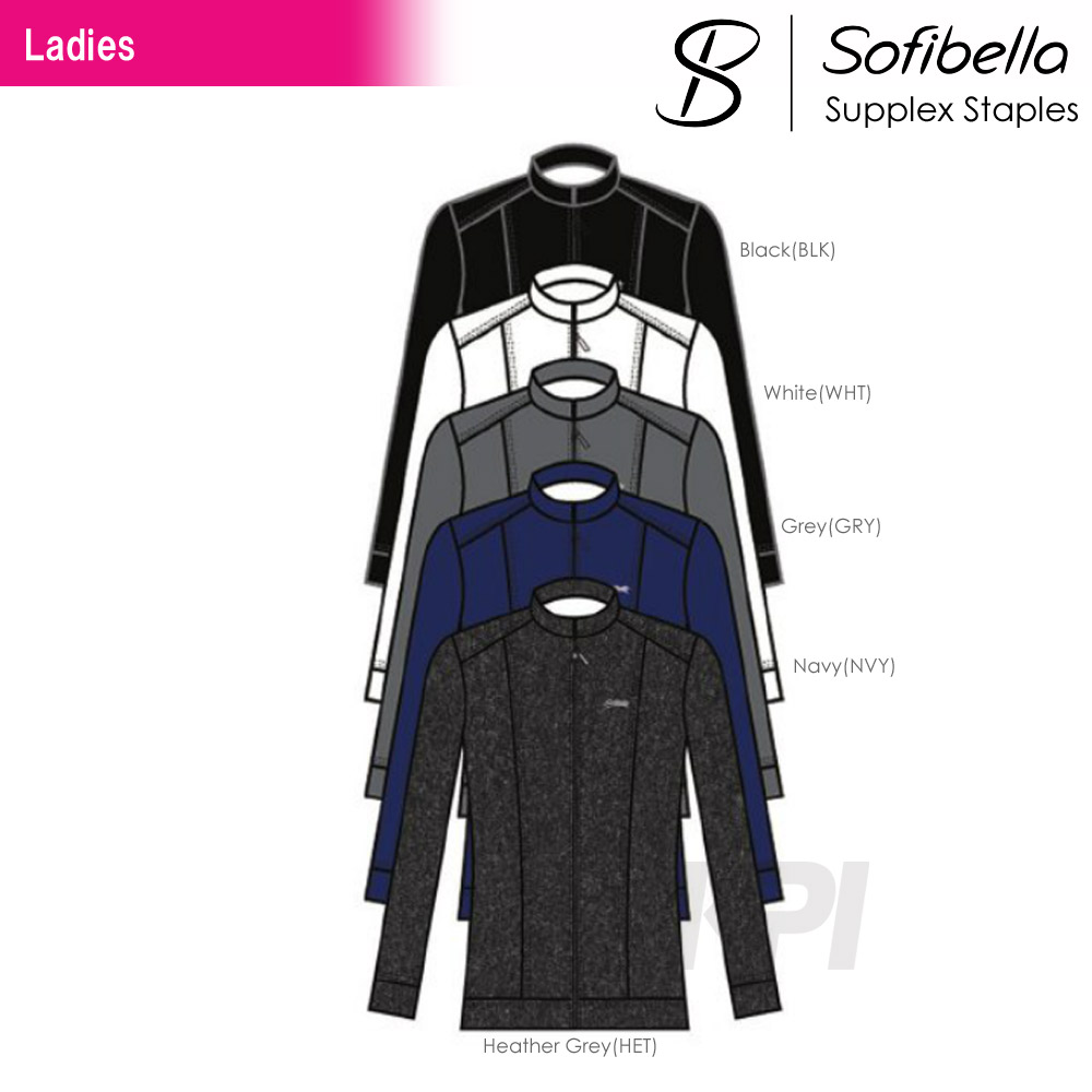 Sofibella ソフィベラ 「Supplex Staples サプレックスコレクション 　Fitted Jacket SU9026」フィットネスウェア＆テニスウェア「SSウェア」『即日出荷』