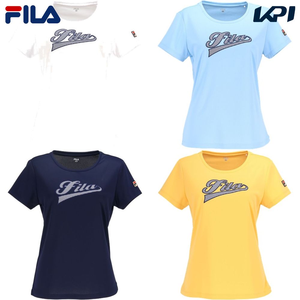 フィラ FILA テニスウェア レディース   アップリケTシャツ VL2855 2024SS