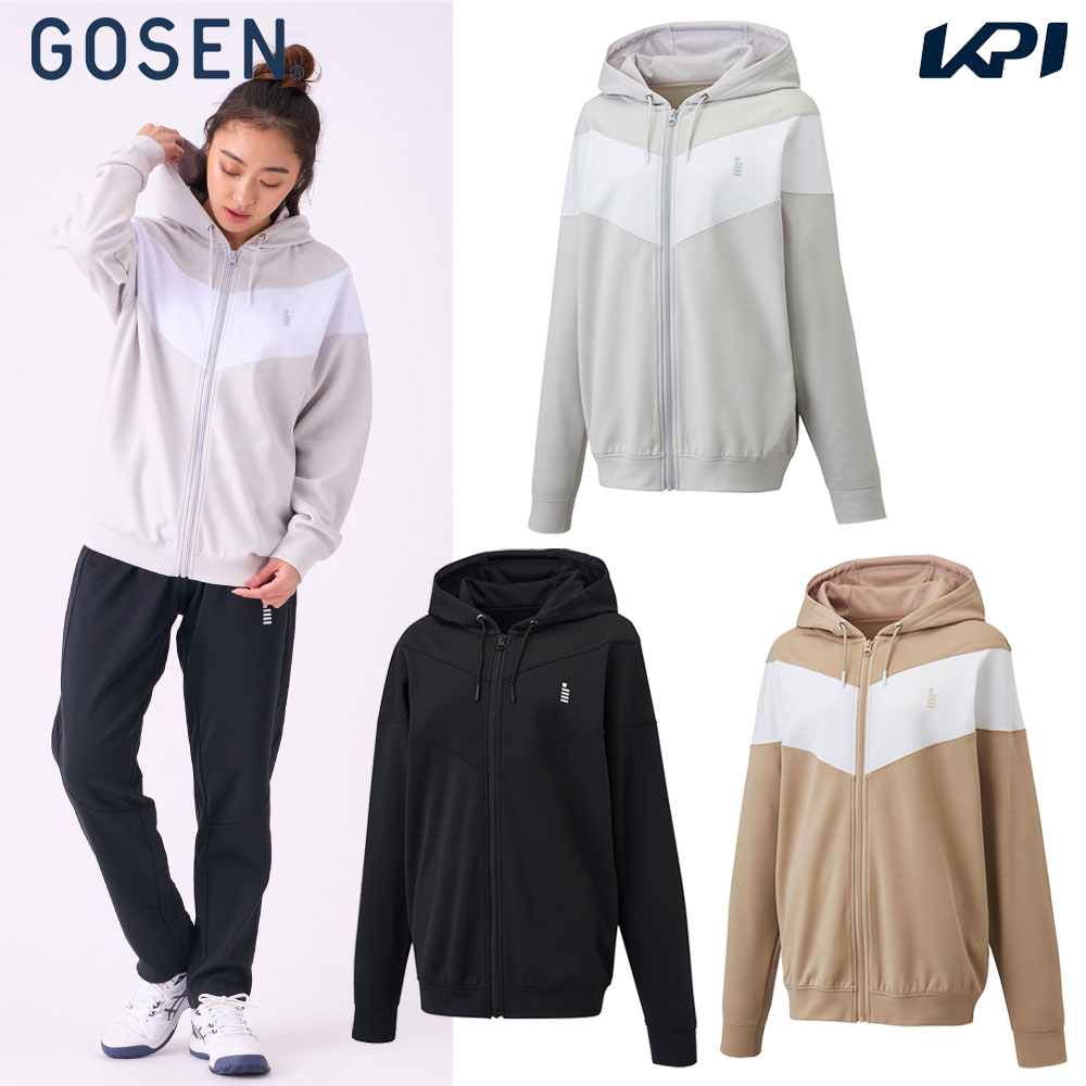 ゴーセン GOSEN テニスウェア レディース  Ｌ裏起毛ストレッチジップアップパーカー W2441 2024FW