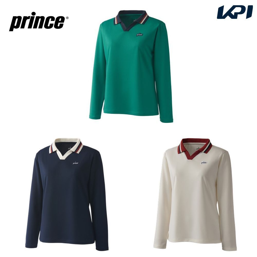 プリンス Prince テニスウェア レディース   ロングスリーブポロシャツ WF5081 2025FW
