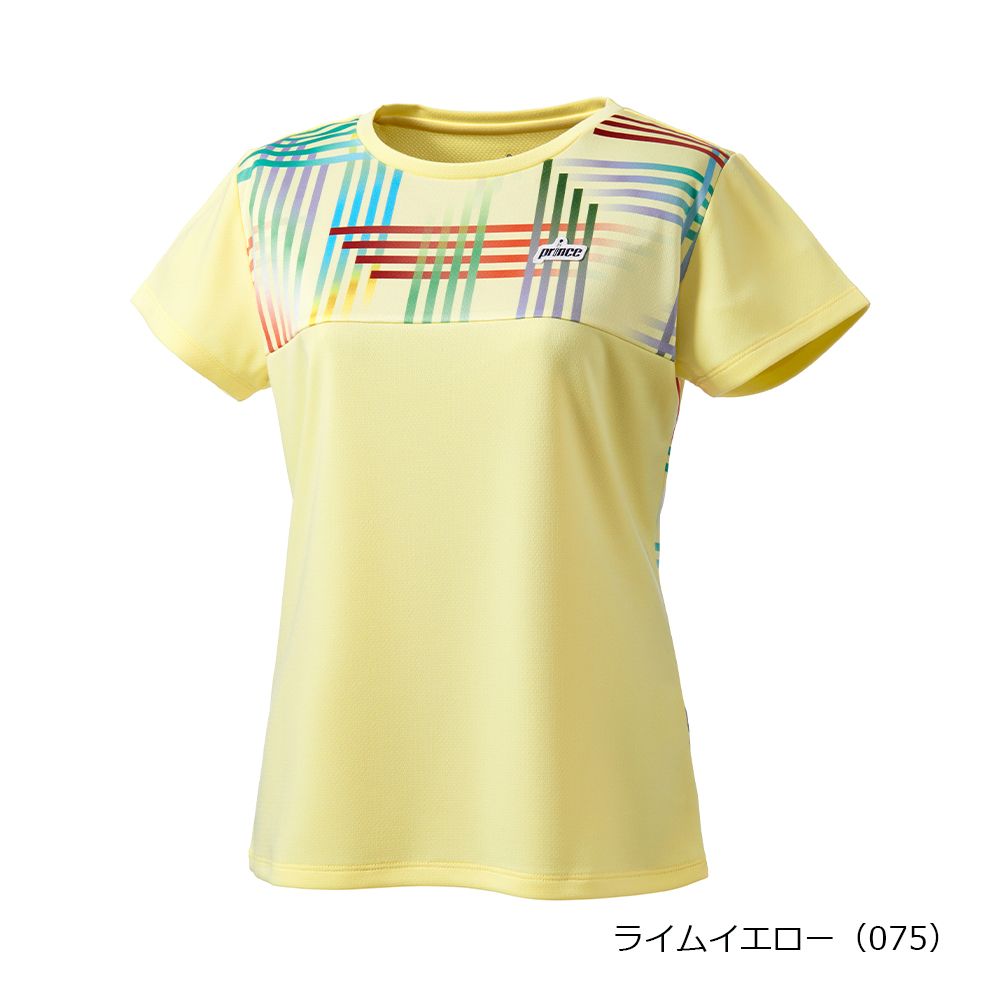 Prince 花柄 テニスウェア（イエロー） Prince（プリンス） テニスウェア レディース ゲームシャツ WS6054