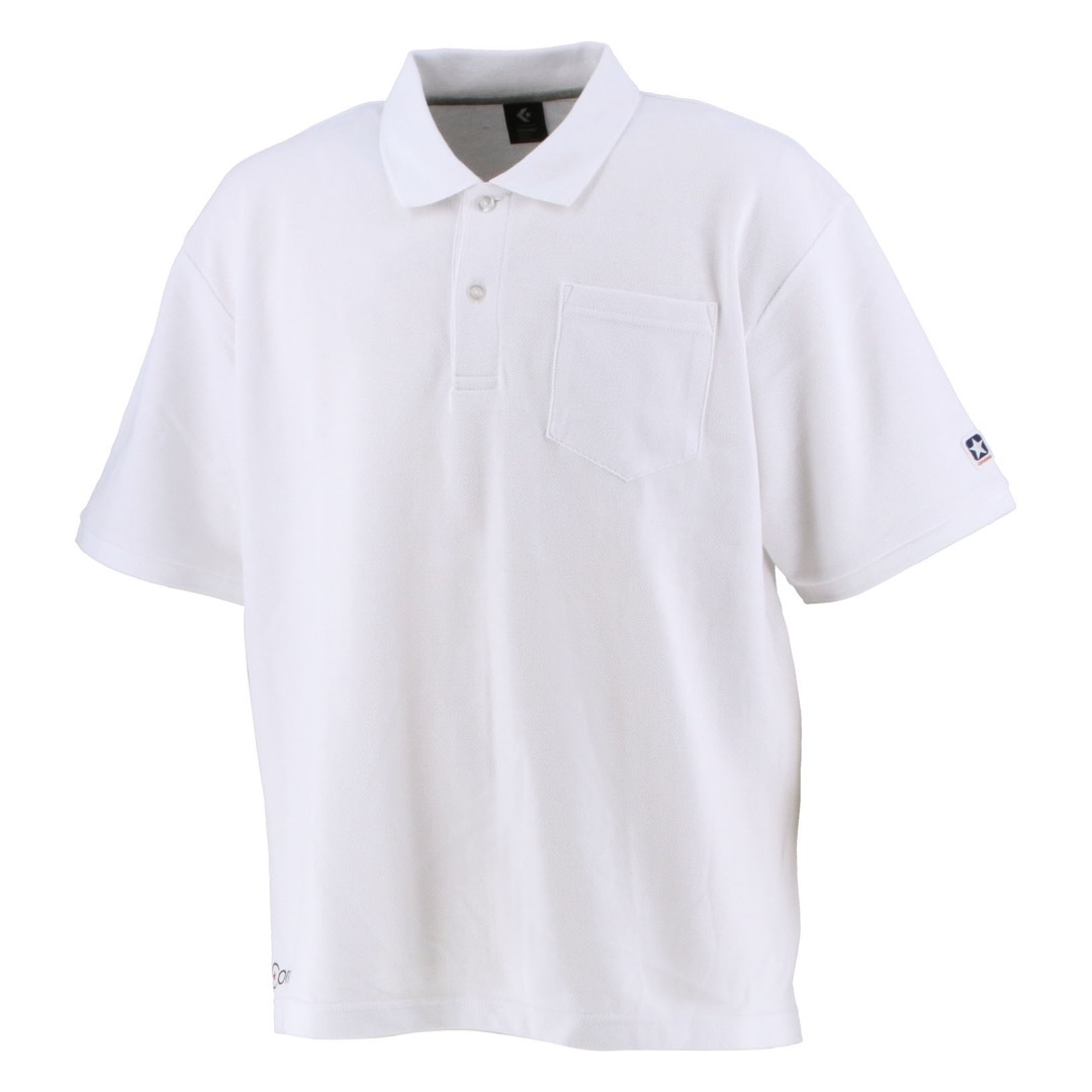 コンバース ポロシャツ 半袖 メンズ ホワイト 白 CA221481-1100