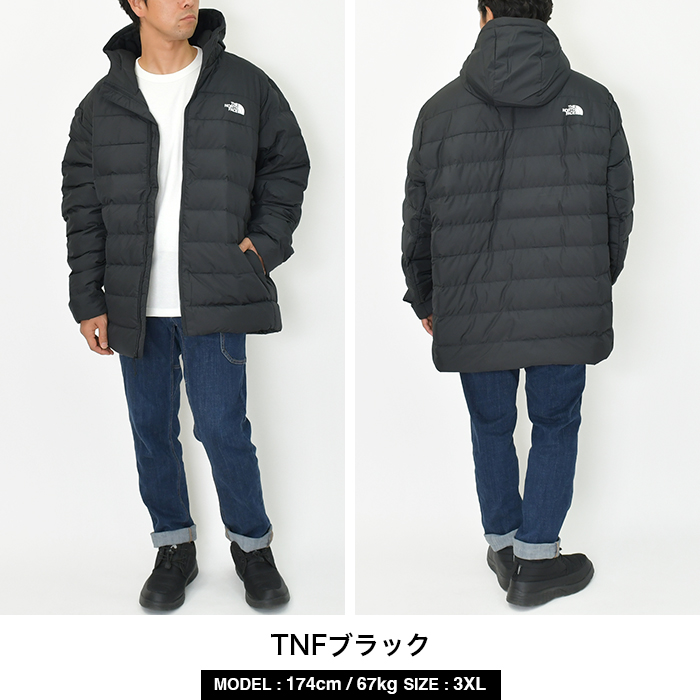 ノースフェイス ダウン ジャケット メンズ 大きいサイズ THE NORTH FACE Big Aconcagua3 Hoodie USAモデル  ビッグサイズ ブラック 黒 3XL 4XL 5XL