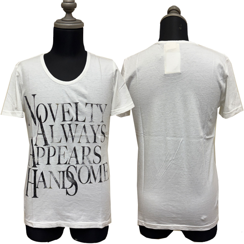 【閉店セール】ストレッチメッセージプリント Uネック 在庫一掃セール　ホワイト グレー Sサイズ 小さいサイズ |  | 01