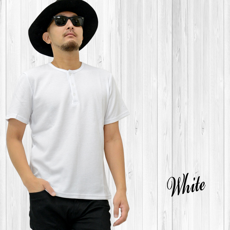 ワッフルヘンリーネックTシャツ Tシャツ メンズ カジュアル