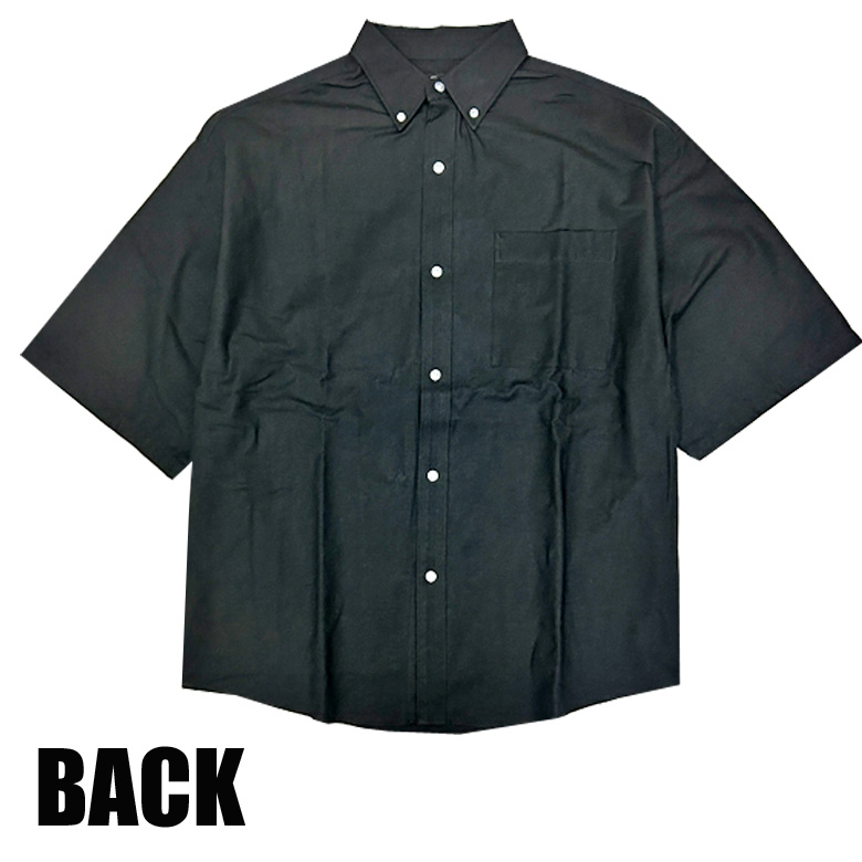 閉店セール】半袖シャツ オックスシャツ 無地 半袖 ビッグシルエット