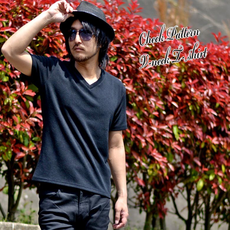 boohoo MAN★半袖 Vネック チェック柄 プルオーバー Tシャツ boohoo MAN☆半袖 Vネック チェック柄 プルオーバー Tシャツ