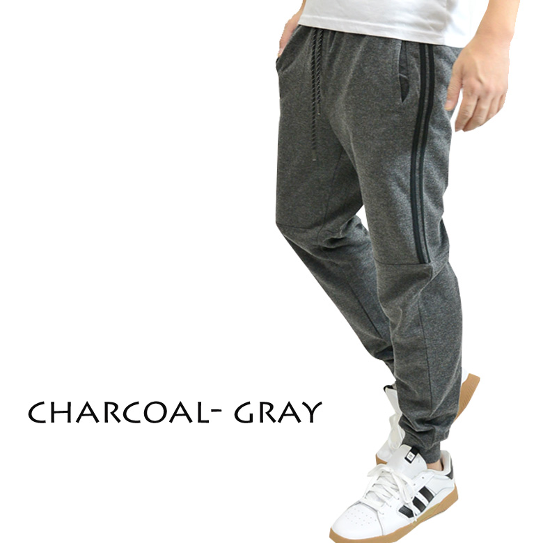 閉店セール】ストレッチジョガーパンツ スムースポンチ素材 2本サイド