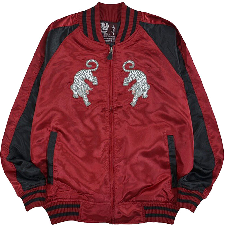 HUMAN MADE スタジャン 虎刺繍 赤黒 HUMAN MADE スタジャン 虎刺繍 赤黒