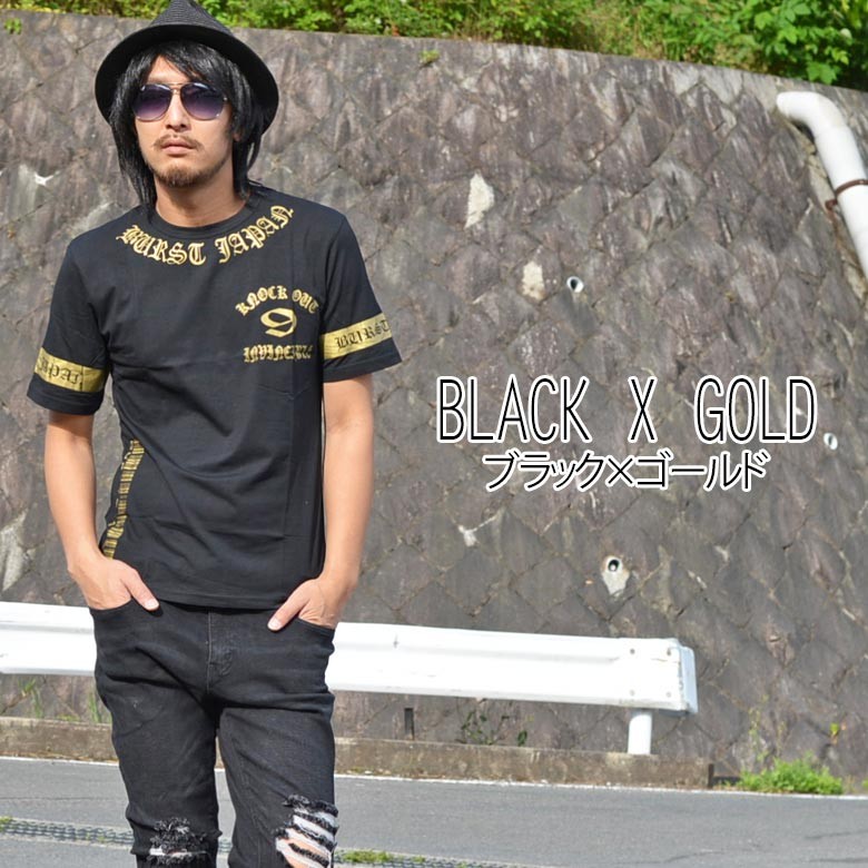 Tシャツ メンズ 半袖Ｔシャツ メンズ 悪羅悪羅 ティーシャツ BURST JAPAN ブラック ネコポス送料無料 M L XL｜spruce-vasin｜02
