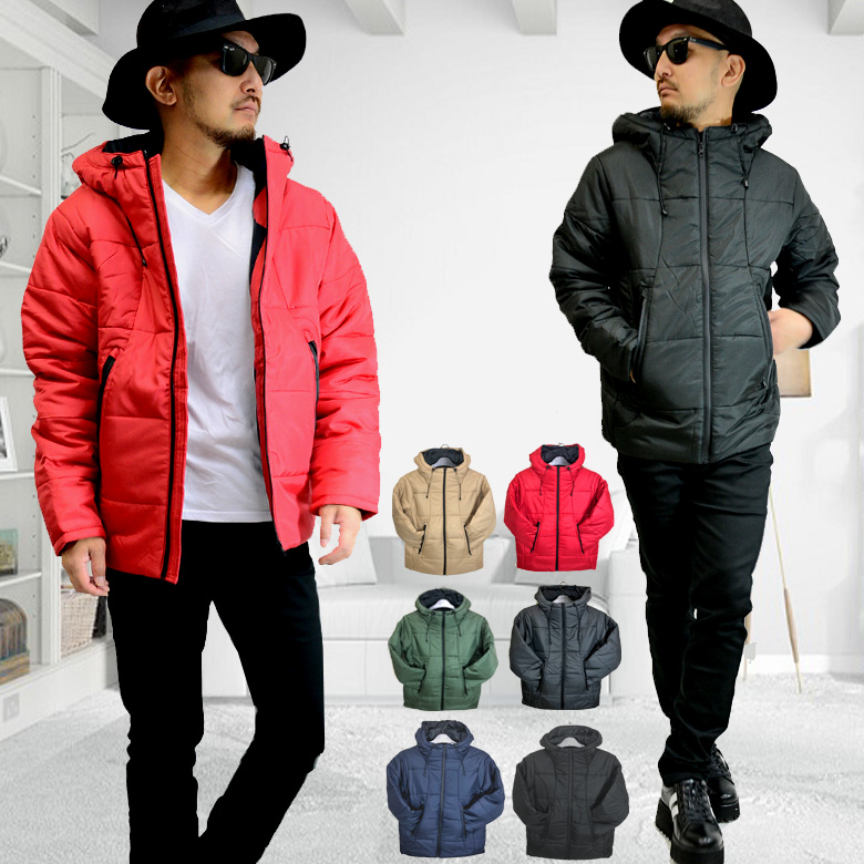 閉店セール】中綿 ボリュームネックジャケットメンズ JK フェイク