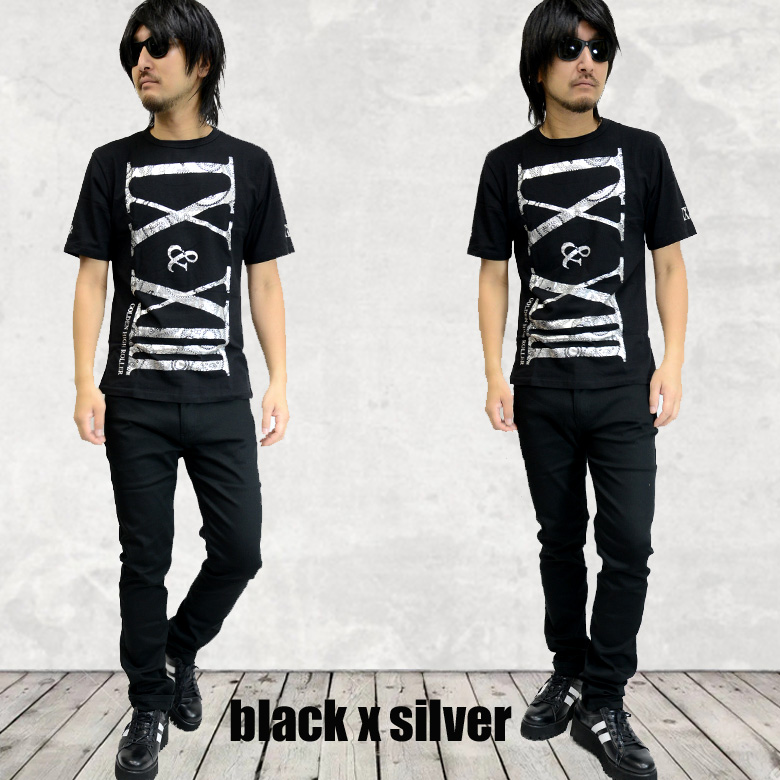 VLTN ロゴプリント 半袖Tシャツ ブラック Tシャツ メンズ フロントバック ロゴデザイン プリント半袖T