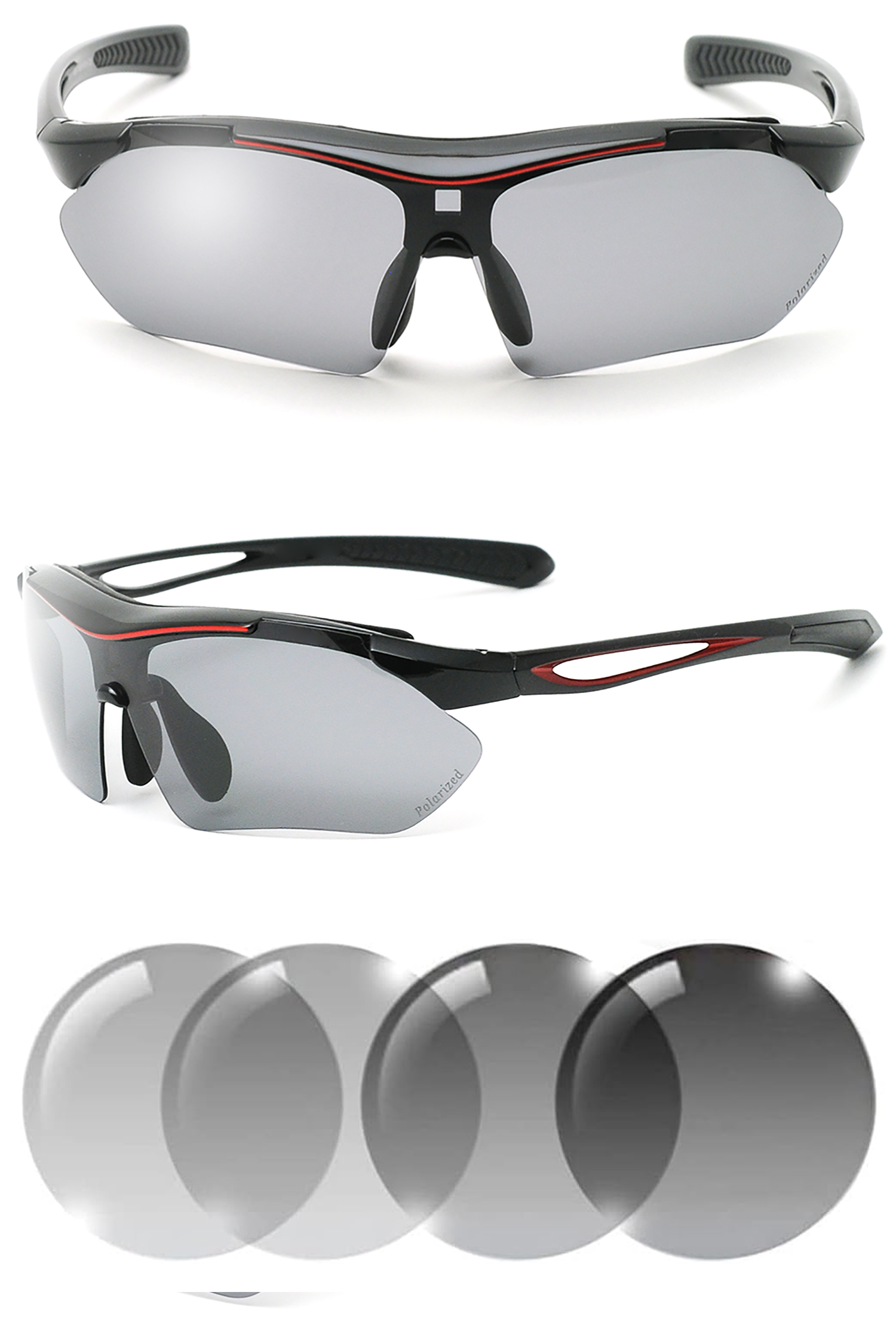 偏光調光スポーツサングラス メンズ アジアンフィット UV99％カット スポーツ サングラス 調光サングラス ゴルフ ランニング  A-FIT（エーフィット）