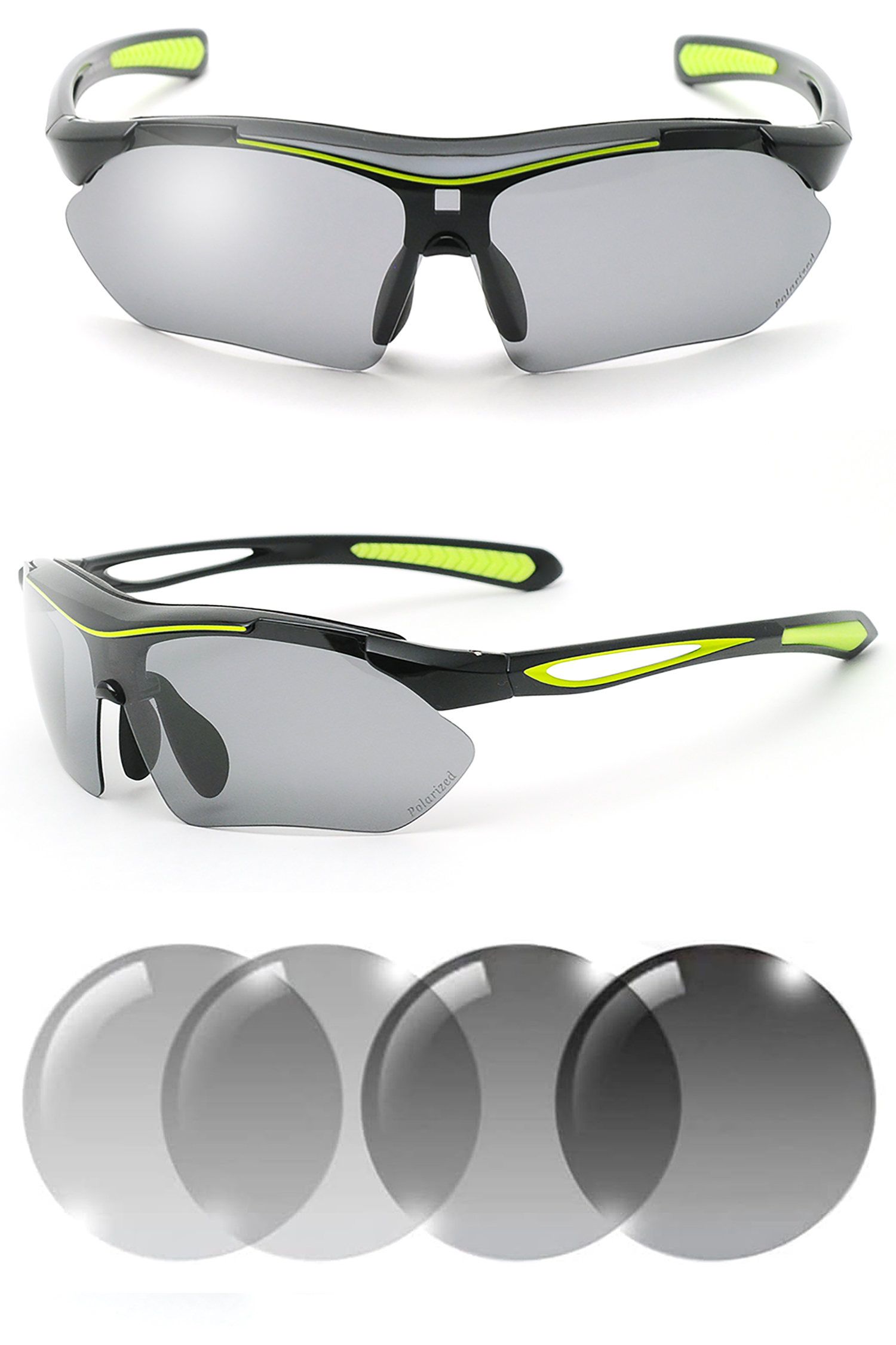 偏光調光スポーツサングラス メンズ アジアンフィット UV99％カット スポーツ サングラス 調光サングラス ゴルフ ランニング  A-FIT（エーフィット）