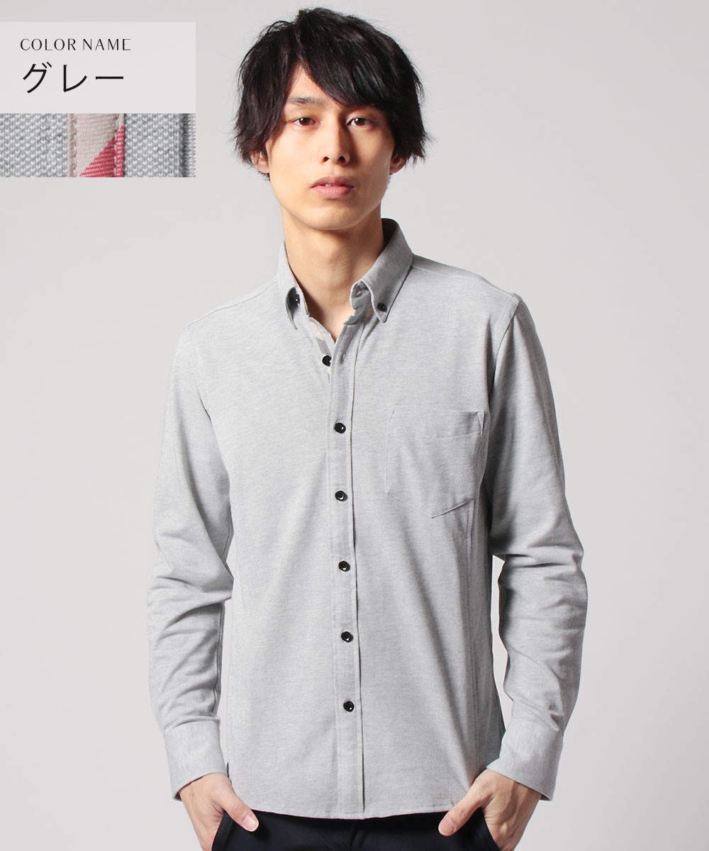 NEIGHBORHOOD 24SS シャツ 鹿の子 長袖 XL ネイビー MEN 鹿の子 長袖モックネック ネイビー