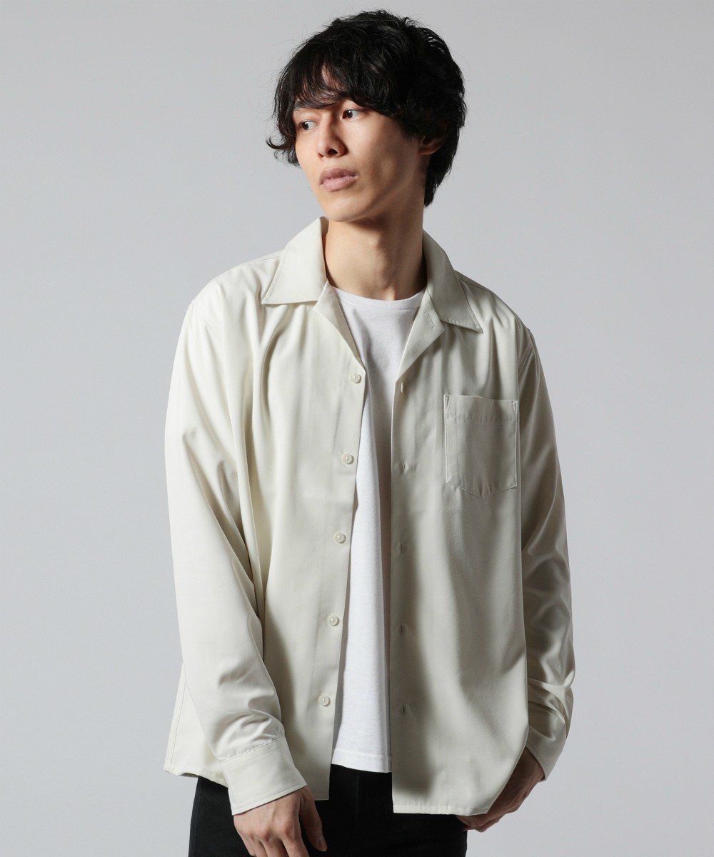 オープンカラーシャツ メンズ 日本製 ブランド イージーケア レーヨン ポリエステル オープンカラー｜spu｜02