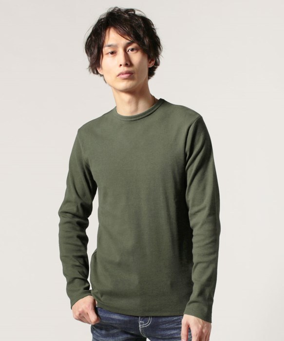 tシャツ 肉厚 厚手 メンズ ブランド トップス 春服 春 秋 冬 テレコ リブ Vネック クルーネック ヘンリーネック｜spu｜10