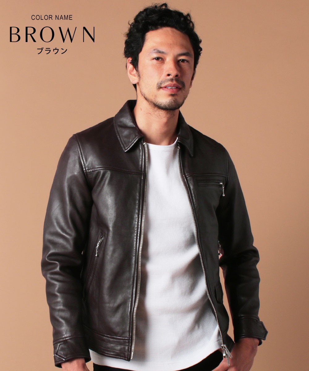 ラムレザー襟付きシングルライダースジャケット Johnbull ジョンブル Buy Sputnicks スプートニクス 通販 Yahoo ショッピング