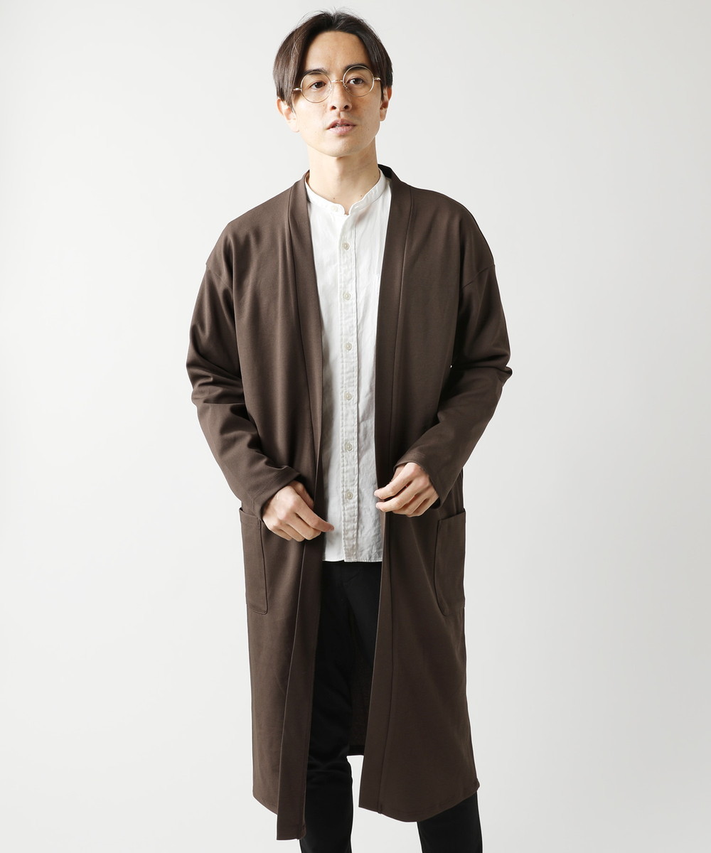 カーディガン メンズ 春 夏 秋 カットジョーゼット ロングカーディガン ボタンレス ドレープ シンプル M L Buy Sputnicks スプートニクス 通販 Yahoo ショッピング