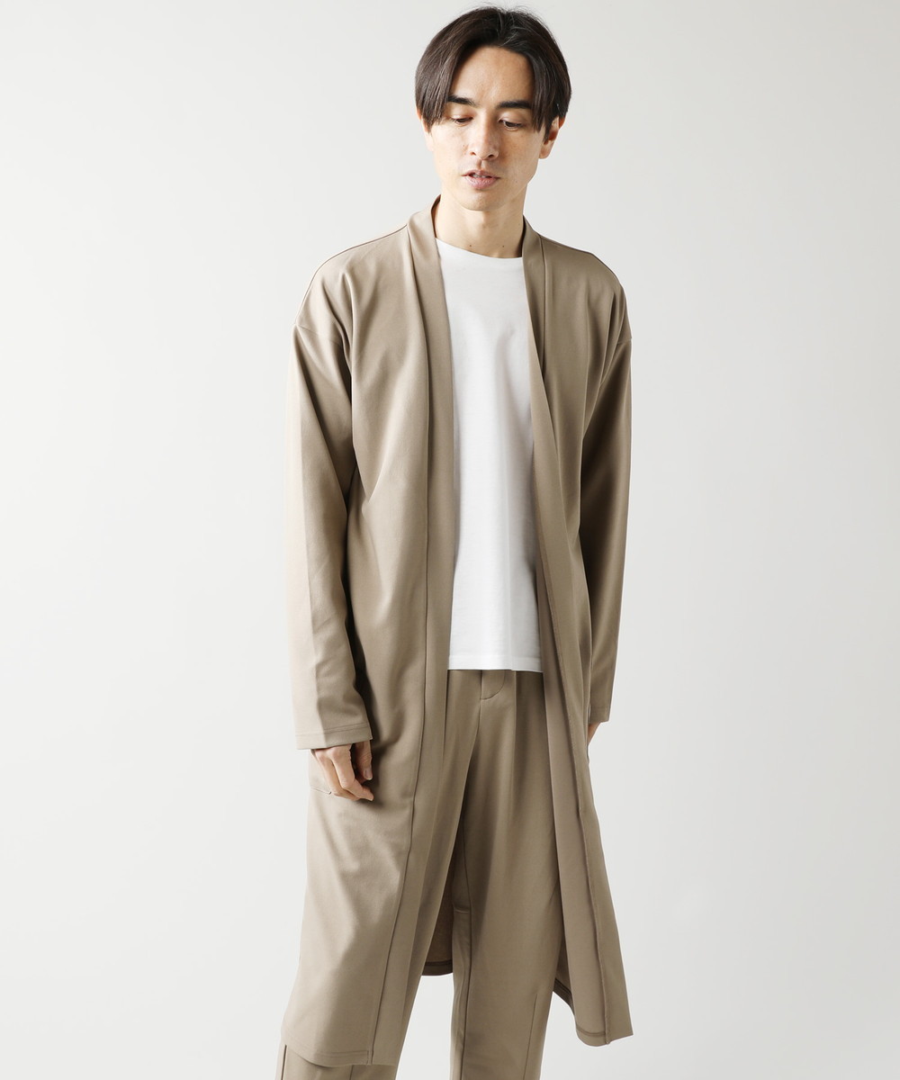 カーディガン メンズ 春 夏 秋 カットジョーゼット ロングカーディガン ボタンレス ドレープ シンプル M L Buy Sputnicks スプートニクス 通販 Yahoo ショッピング